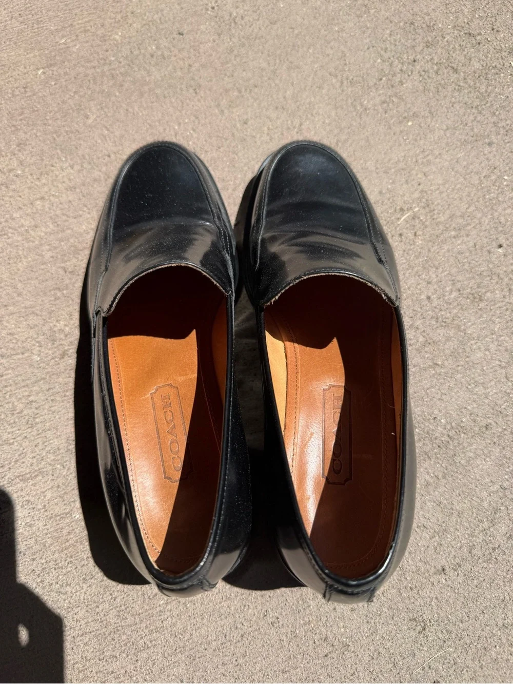 Coach Black Leather Women's Slip-On Loafers